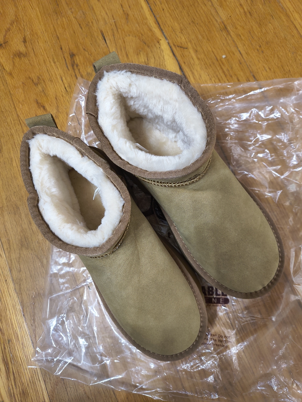 Cozy Heeled Faux-Shearling Winter Boots Ugg Inspired - Tan